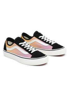 Vans Skórzane sneakersy w kolorze czarno-jasnoróżowym rozmiar: 36. Czarne trampki Vans, bez wzorów, bez zapięcia. Za 166,88 zł.