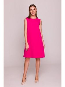 Stylove Sukienka w kolorze różowym rozmiar: XL. Różowe sukienki Stylove, na co dzień, xl, bez wzorów, bez kołnierzyka, bez ramiączek, mini, proste. Za 266,03 zł.