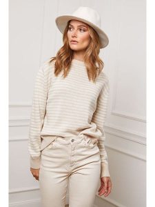 So Cachemire Sweter w kolorze beżowo-kremowym rozmiar: L. Brązowe swetry oversize So Cachemire, l, bez wzorów, z kaszmiru, bez ramiączek. Za 207,88 zł.