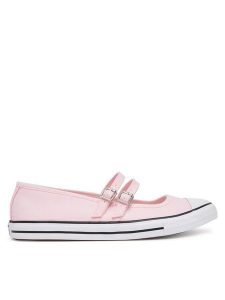 Converse Baleriny Chuck Taylor All Star Dainty Mary Jane A11856C Różowy. Czerwone balerinki Converse, bez wzorów, z materiału, bez obcasa, bez zapięcia. Za 209,99 zł.