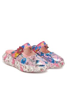 Laura Vita Klapki Sofiao 13 Różowy. Czerwone klapki LAURA VITA, bez wzorów, ze skóry, bez obcasa. Za 389,99 zł.