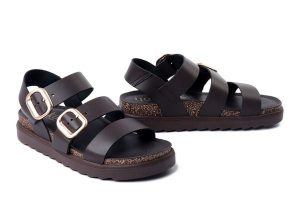 YOKONO TUNEZ-127 ALA MARRON, sandały damskie. Brązowe sandały Yokono, bez wzorów, ze skóry, bez obcasa, bez zapięcia. Za 294,90 zł.