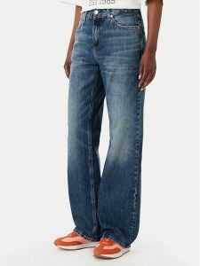 Tommy Hilfiger Jeansy WW0WW50963 Niebieski Straight Fit. Niebieskie jeansy TOMMY HILFIGER, bez wzorów, z jeansu. Za 649,99 zł.