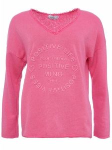 Zwillingsherz Bluza "Positive Mind" w kolorze różowym rozmiar: L/XL. Różowe bluzy Zwillingsherz, l, bez wzorów, bez kaptura. Za 140,53 zł.