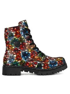 Rieker Trzewiki Y2440-90 Kolorowy. Botki Rieker, bez wzorów, z materiału, bez obcasa, na płaskiej podeszwie, bez zapięcia. Za 295,00 zł.