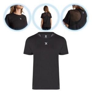 Koszulka damska Trexo Trexi Reg Tee. Czarne bluzki TREXO, bez wzorów, sportowe, bez kołnierzyka, bez ramiączek. Za 49,99 zł.