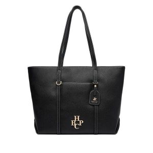Torebka Beverly Hills Polo Club. Czarne shopper bag Beverly Hills Polo Club, bez wzorów, bez dodatków. Za 229,99 zł.