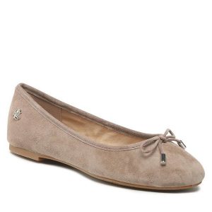 Baleriny LAUREN RALPH LAUREN. Szare balerinki Lauren Ralph Lauren, bez wzorów, bez obcasa, bez zapięcia. Za 439,99 zł.