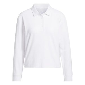 Damska koszulka polo z długim rękawem adidas Beyond. Białe bluzki ADIDAS, bez wzorów, sportowe, bez kołnierzyka, bez ramiączek. Za 319,00 zł.