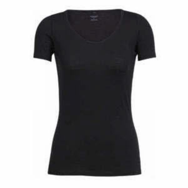 Koszulka damska Icebreaker Siren SS Sweetheart T-Shirt. Czarne bluzki Icebreaker, xs, bez wzorów, bez kołnierzyka, bez ramiączek. Za 295,40 zł.