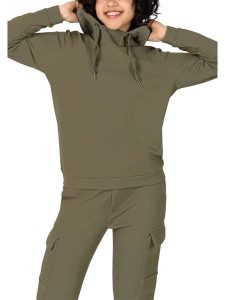 Timezone Bluza w kolorze khaki rozmiar: XS. Brązowe bluzy Timezone, xs, bez wzorów, z kapturem. Za 70,24 zł.