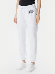 Gap Spodnie dresowe 889527-02 Biały Relaxed Fit. Białe spodnie dresowe GAP, l, bez wzorów, z bawełny. Za 129,99 zł.