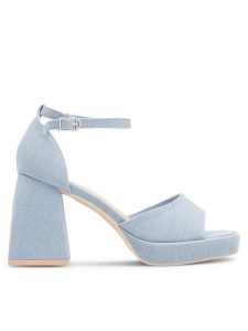 Jenny Fairy Sandały RAVENE HY CL230417 Niebieski. Niebieskie sandały Jenny Fairy, bez wzorów, z materiału, bez obcasa, na słupku, bez zapięcia. Za 159,99 zł.