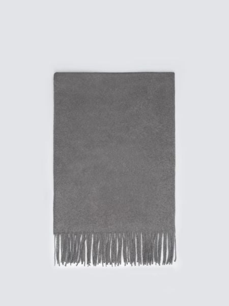 Szal damski z frędzlami szary Herynias 902. Szare szaliki Big Star, bez wzorów, z materiału. W wyprzedaży za 99,99 zł.