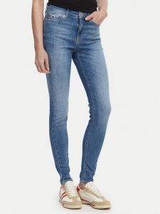 Tommy Jeans Jeansy Nora Mr DW0DW23084 Niebieski Skinny Fit. Niebieskie jeansy Tommy Jeans, bez wzorów, z bawełny. Za 449,99 zł.