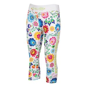 Legginsy sportowe damskie EXTREME HOBBY FOLK 2 3/4. Białe legginsy EXTREME HOBBY, bez wzorów, z elastanu. Za 179,00 zł.