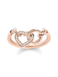 Thomas Sabo Pozłacany pierścionek z cyrkoniami rozmiar: 54. Czerwone pierścionki Thomas Sabo, z cyrkonią, pozłacane. Za 144,92 zł.