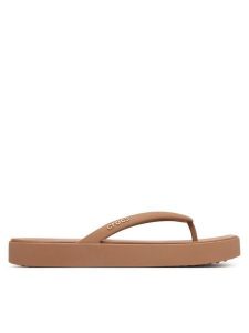 Crocs Japonki Miami Square Flatform Flip 214161 Kremowy. Białe klapki Crocs, bez wzorów, z tworzywa sztucznego, bez obcasa. Za 179,99 zł.