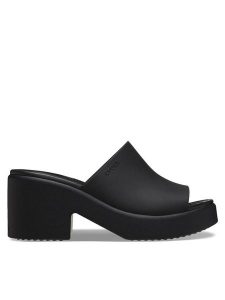 Crocs Klapki Brooklyn Slide Heel 209408 Czarny. Czarne klapki Crocs, bez wzorów, z tworzywa sztucznego, bez obcasa. Za 199,99 zł.