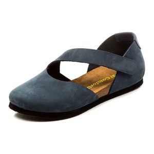 Comfortfusse Skórzane baleriny w kolorze granatowym rozmiar: 36. Niebieskie balerinki Comfortfüße, bez wzorów, z okrągłym noskiem, bez obcasa, bez zapięcia. Za 156,61 zł.