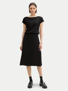 Tom Tailor Sukienka codzienna 1043883 Czarny Regular Fit. Czarne kombinezony Tom Tailor, bez wzorów, z syntetyku, bez kołnierzyka, bez ramiączek. Za 169,99 zł.