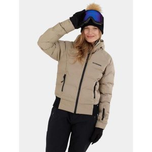 Kurtka Narciarska Damska Fundango Zina. Brązowe kurtki sportowe FUNDANGO, na zimę, bez wzorów, bez kaptura, narciarskie. W wyprzedaży za 499,00 zł.