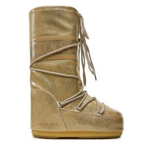 Śniegowce Moon Boot. Żółte buty zimowe Moon Boot, bez obcasa, bez zapięcia. Za 699,99 zł.