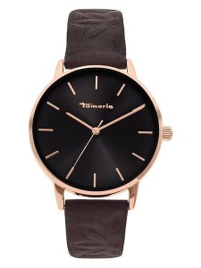 Tamaris Zegarek kwarcowy w kolorze różowozłoto-ciemnobrązowym rozmiar: onesize. Brązowe, analogowe zegarki Tamaris. Za 152,99 zł.