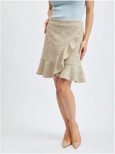 Orsay Spódnica w kolorze beżowym rozmiar: 38. Brązowe spódnice Orsay, bez wzorów, z wiskozy, mini. Za 56,99 zł.