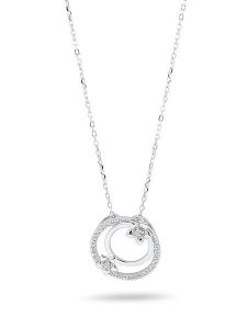 CHARM'S Srebrny naszyjnik z elementem ozdobnym - dł. 47 cm rozmiar: onesize. Szare naszyjniki CHARM'S, z cyrkonią, srebrne. Za 147,91 zł.