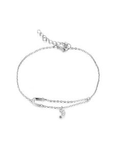 Eclat d'Argent Srebrna bransoletka z elementem ozdobnym rozmiar: onesize. Szare bransoletki Eclat d'Argent, z cyrkonią, srebrne. Za 173,99 zł.