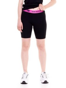 Krótkie legginsy Energy. Czarne legginsy LEONE 1947 APPAREL, bez wzorów, z bawełny, krótkie. Za 42,06 zł.