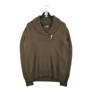 Second life - Damski brązowy sweter - Jak nowy. Brązowe golfy Ralph Lauren, bez wzorów. Za 127,76 zł.