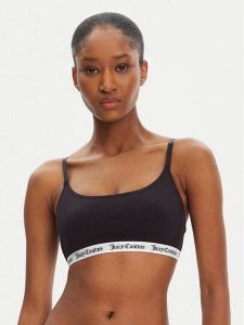 Juicy Couture Biustonosz top Ren JCTBT125972 Czarny. Czarne topy Juicy Couture, m, bez wzorów, z bawełny, bez kołnierzyka, bez ramiączek. Za 69,99 zł.