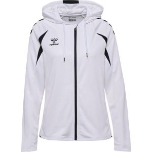 Damska bluza dresowa z kapturem Hummel Core 2.0. Białe bluzy Hummel, bez wzorów, z dresówki, z kapturem. Za 262,50 zł.