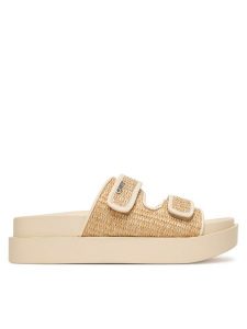 DKNY Klapki Piper K2691150 Beżowy. Brązowe klapki DKNY, bez wzorów, z syntetyku, bez obcasa. Za 377,99 zł.