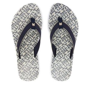 Japonki Tommy Hilfiger. Niebieskie klapki TOMMY HILFIGER, bez wzorów, bez obcasa. Za 189,99 zł.