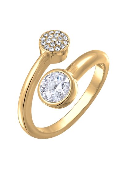 Elli Damski skręcony otwarty srebrny kolor z kryształkami Pierścionki 1 ct. Szare pierścionki Elli, srebrne. Za 143,99 zł.