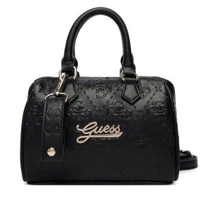 Torebka Guess. Czarne kuferki Guess, z aplikacjami, bez dodatków. Za 289,99 zł.