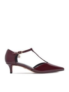 Nine West Czółenka CEO-CD25-123-2 Bordowy. Czerwone czółenka Nine West, bez wzorów, ze skóry, bez obcasa, bez zapięcia. Za 229,99 zł.