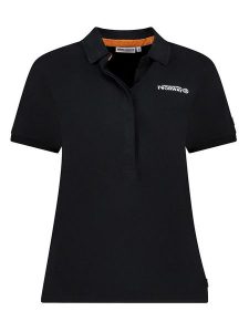 Geographical Norway Koszulka polo w kolorze czarnym rozmiar: S. Czarne bluzki Geographical Norway, s, bez wzorów, z bawełny, bez kołnierzyka, bez ramiączek. Za 83,42 zł.