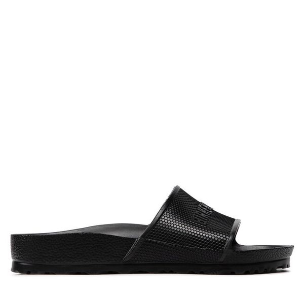 Klapki Birkenstock. Czarne klapki Birkenstock, bez wzorów, bez obcasa. Za 209,99 zł.