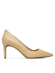 MICHAEL Michael Kors Szpilki Alina 40T6HNMP1L Beżowy. Brązowe szpilki MICHAEL Michael Kors, bez wzorów, ze skóry, bez obcasa. Za 629,99 zł.