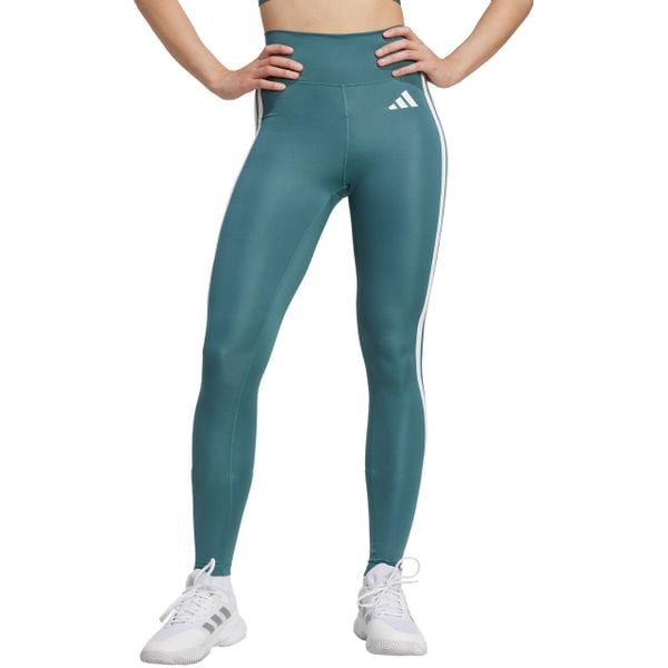 Legginsy damskie adidas Optime Essentials 3-Stripes 7/8 zielone JY2152. Zielone legginsy ADIDAS, bez wzorów. Za 149,00 zł.