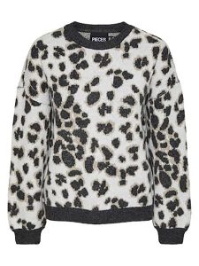 Pieces Sweter w kolorze biało-antracytowym rozmiar: XS. Białe swetry oversize Pieces, xs, bez wzorów, ze splotem, bez ramiączek. Za 65,85 zł.