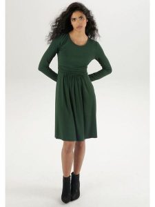 Aniston Sukienka w kolorze zielonym rozmiar: 46. Zielone sukienki Aniston, bez wzorów, z wiskozy, bez kołnierzyka, bez ramiączek, mini. Za 82,99 zł.
