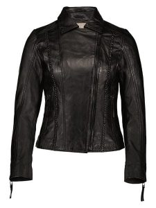 7eleven Skórzana kurtka "Jilly" w kolorze czarnym rozmiar: 42. Czarne kurtki 7eleven, bez wzorów, z materiału, bez kaptura. Za 543,90 zł.