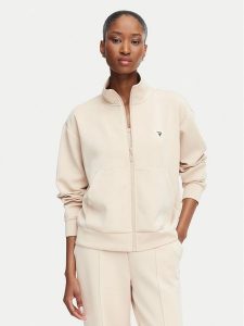 Guess Bluza V6YQ17 K4313 Beżowy Regular Fit. Brązowe bluzy Guess, xxl, z aplikacjami, z syntetyku, bez kaptura. Za 394,99 zł.