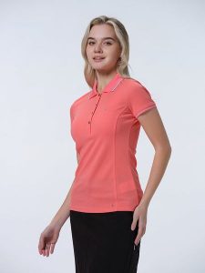 LUHTA Koszulka "Kivimaa" w kolorze łososiowym rozmiar: L. Pomarańczowe bluzki Luhta, l, bez wzorów, bez kołnierzyka, bez ramiączek. Za 96,60 zł.