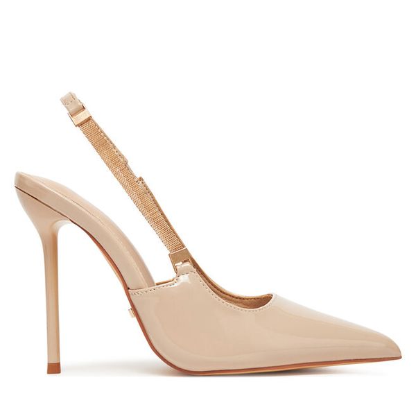 Szpilki DeeZee. Brązowe sandały DeeZee, bez wzorów, bez obcasa. Za 159,99 zł.